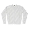 Pullover mit Rundhalsausschnitt und durchgehendem Logo «Hellgrau-Weiss» 702952T32331461