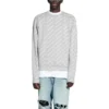 Pullover mit Rundhalsausschnitt und durchgehendem Logo «Hellgrau-Weiss» 702952T32331461