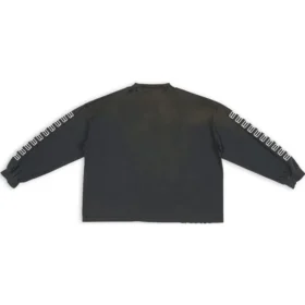 Pullover mit Rundhalsausschnitt und gesticktem BB-Logo am Ärmel «Washed Black White» 699191TMVG79034