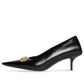 Pumps «Black Shiny Lambskin» mit quadratischer Spitze, 60 mm Absatz, 694739WBD821080