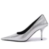 Pumps mit geprägtem, quadratischem Schaft «Silver» 572879WBB208100