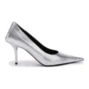 Pumps mit geprägtem, quadratischem Schaft «Silver» 572879WBB208100