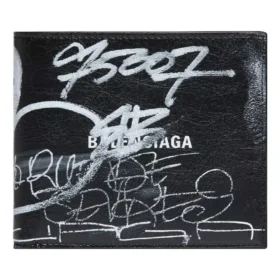 Quadratische, gefaltete Graffiti-Brieftasche «Black White» 594549210LH1090