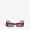 Rechteckige Damen-Sonnenbrille «Dynasty» in dunklem Burgunderrot Rechteckige Damen-Sonnenbrille «Dynasty» in dunklem Burgunderrot