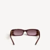 Rechteckige Damen-Sonnenbrille «Dynasty» in dunklem Burgunderrot Rechteckige Damen-Sonnenbrille «Dynasty» in dunklem Burgunderrot