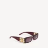 Rechteckige Damen-Sonnenbrille «Dynasty» in dunklem Burgunderrot Rechteckige Damen-Sonnenbrille «Dynasty» in dunklem Burgunderrot