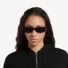 Rechteckige Damen-Sonnenbrille «Dynasty» in Schwarz Rechteckige Damen-Sonnenbrille «Dynasty» in Schwarz