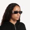 Rechteckige Damen-Sonnenbrille «Dynasty» in Schwarz Rechteckige Damen-Sonnenbrille «Dynasty» in Schwarz