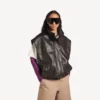 Ärmelloser Blouson für Damen in Mokka
