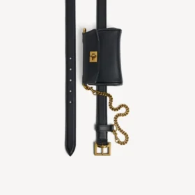 Rodeo-Gürtel für Damen mit Beutel in Schwarz