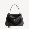 Rodeo-Handtasche, gross, genarbtes Kalbsleder, schwarz