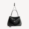 Rodeo-Handtasche, gross, genarbtes Kalbsleder, schwarz