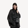 Rodeo-Handtasche, gross, genarbtes Kalbsleder, schwarz