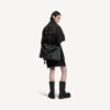 Rodeo-Handtasche, gross, genarbtes Kalbsleder, schwarz