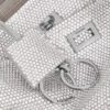 Rodeo-Sling-Pochette für Damen mit Strasssteinen in Rauchgrau