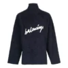 Rollkragenpullover aus gebürsteter Baumwolle mit Scribble-Logo «Navy» 625935T31828065
