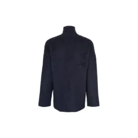 Rollkragenpullover aus gebürsteter Baumwolle mit Scribble-Logo «Navy» 625935T31828065