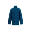 Rollkragenpullover mit All-Over-Logo «Petrol Blue» 657402T15672470