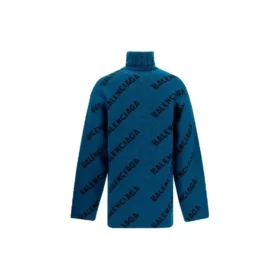 Rollkragenpullover mit All-Over-Logo «Petrol Blue» 657402T15672470