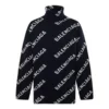 Rollkragenpullover mit durchgehendem Logo «Black White» 621018T15674177