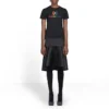 Rundhals-T-Shirt mit Regenbogen-Farbverlauf-Logo und kurzen Ärmeln, schwarz 570814TEV531000