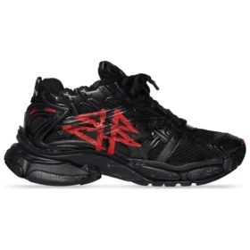 Runner Graffiti Sneaker «Schwarz und Rot aus Mesh und Nylon» 677403W3RBQ1060