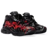 Runner Graffiti Sneaker «Schwarz und Rot aus Mesh und Nylon» 677403W3RBQ1060