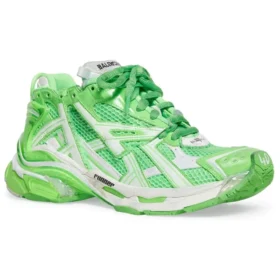 Runner-Sneaker «Weiss, Fluo-Grün, Mesh und Nylon» 677403W3RBM3590