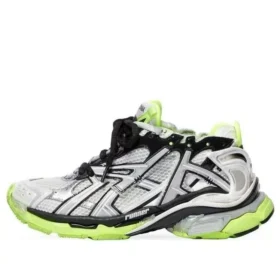 Runner Sneaker «Weiss, Schwarz und Neongelb, Mesh und Nylon» 677403W3RBP1093