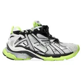 Runner Sneaker «Weiss, Schwarz und Neongelb, Mesh und Nylon» 677403W3RBP1093
