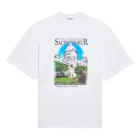 Sacr Cur Alphabet-Print-Muster Rundhalsausschnitt Kurzarm Weiss 641532TJVH69000