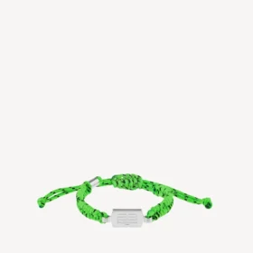 Saint-Germain-Spitzenarmband in Neongrün/Schwarz/Glänzendem Silber