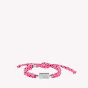 Saint-Germain-Spitzenarmband in Rosa/Schwarz/Weiss/Glänzendes Silber