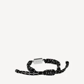 Saint-Germain-Spitzenarmband in Schwarz/Weiss/glänzendem Silber