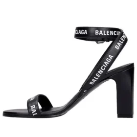 Sandalen mit durchgehendem Logo und High Heels «Black» 630041WBAE11090