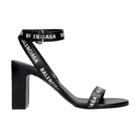 Sandalen mit durchgehendem Logo und High Heels «Black» 630041WBAE11090