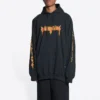 SBalenciaga Metallica Hoodie Oversized-Passform «Black Orange» 697879TMV891055