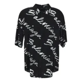 Scribble-Logo-Kurzarm-Shirt im Minimal-Stil «Schwarz-Weiss» 681813TML131070