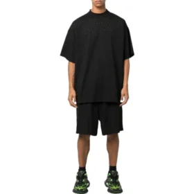 Shorts mit perforiertem, elastischem Bund «Schwarz» 674591TMVD41000