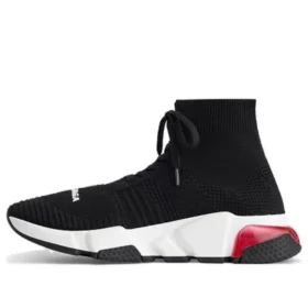 Speed 1.0 Sneaker «Schwarz-Weiss mit roter transparenter Sohle» 617217W05GG1014
