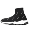 Speed 1.0 Sneaker «Weisses Logo, Monogramm, schwarzer Strick» 597425W2DBF1015