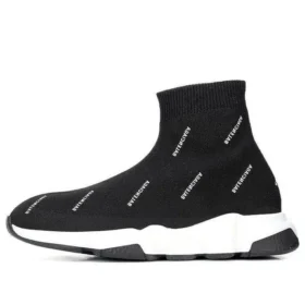 Speed 1.0 Sneaker «Weisses Logo, Monogramm, schwarzer Strick» 597425W2DBF1015