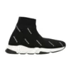 Speed 1.0 Sneaker «Weisses Logo, Monogramm, schwarzer Strick» 597425W2DBF1015