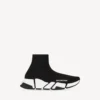 Speed 2.0 Recycled-Knit-Sneaker für Damen mit zweifarbiger Sohle in Schwarz/Weiss Speed 2.0 Recycled-Knit-Sneaker für Damen mit zweifarbiger Sohle in Schwarz/Weiss