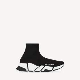 Speed 2.0 Recycled-Knit-Sneaker für Damen mit zweifarbiger Sohle in Schwarz/Weiss