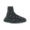 Speed 2.0 Sneaker «Recycled Knit Black mit mehrfarbigem Allover-Logo» 617239W2DF01088