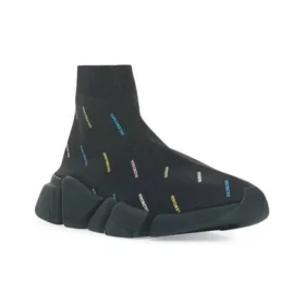 Speed 2.0 Sneaker «Recycled Knit Black mit mehrfarbigem Allover-Logo» 617239W2DF01088