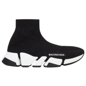 Speed 2.0 Sneaker «Schwarz, glänzender Strick mit weisser Sohle» 636833W2DC11091