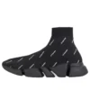 Speed 2.0 Sneaker «Schwarzer Strick mit weissem Allover-Logo» 617239W2DBO1090