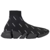 Speed 2.0 Sneaker «Schwarzer Strick mit weissem Allover-Logo» 617239W2DBO1090